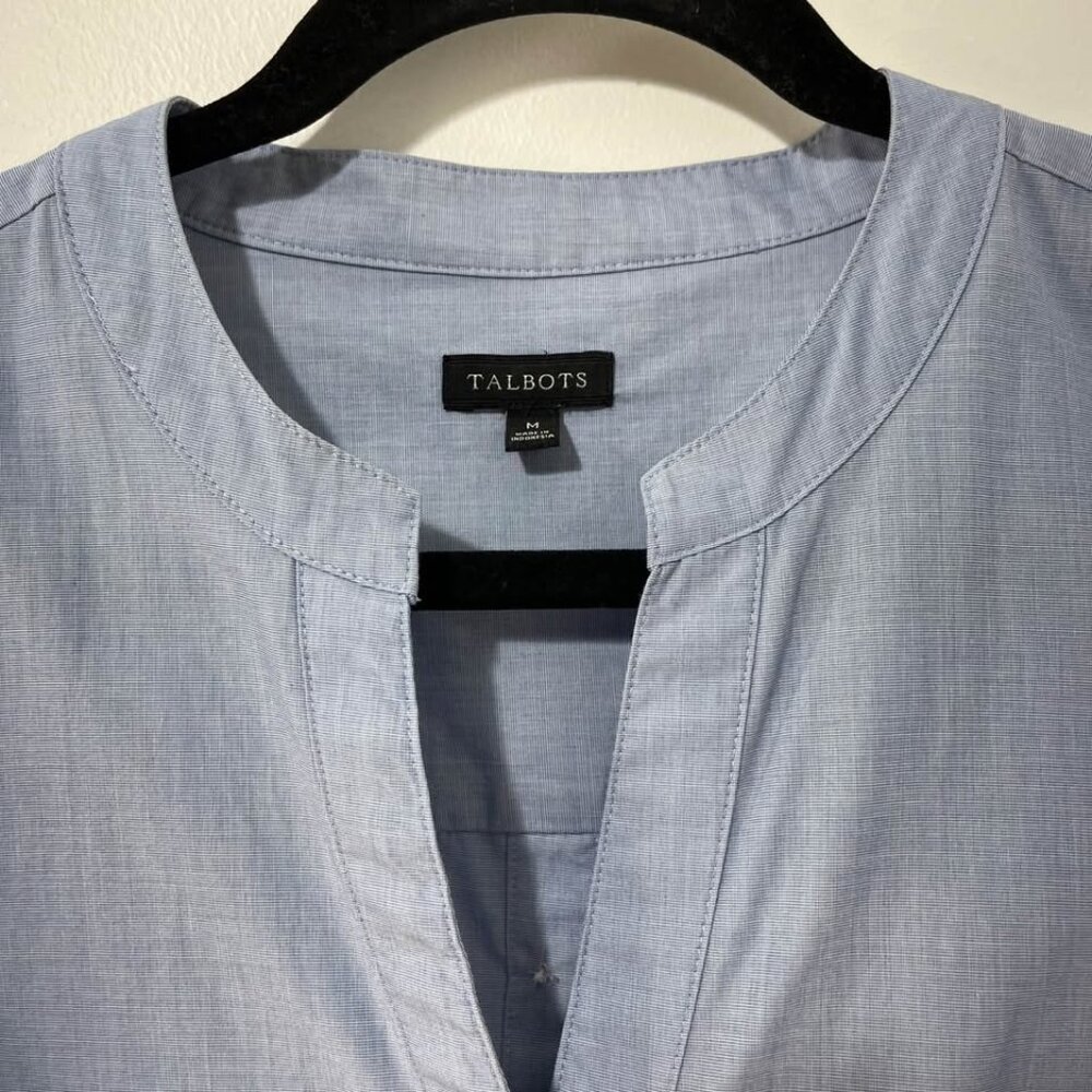 Talbots Classic Neutral Button Front Chic Chambra… - image 3